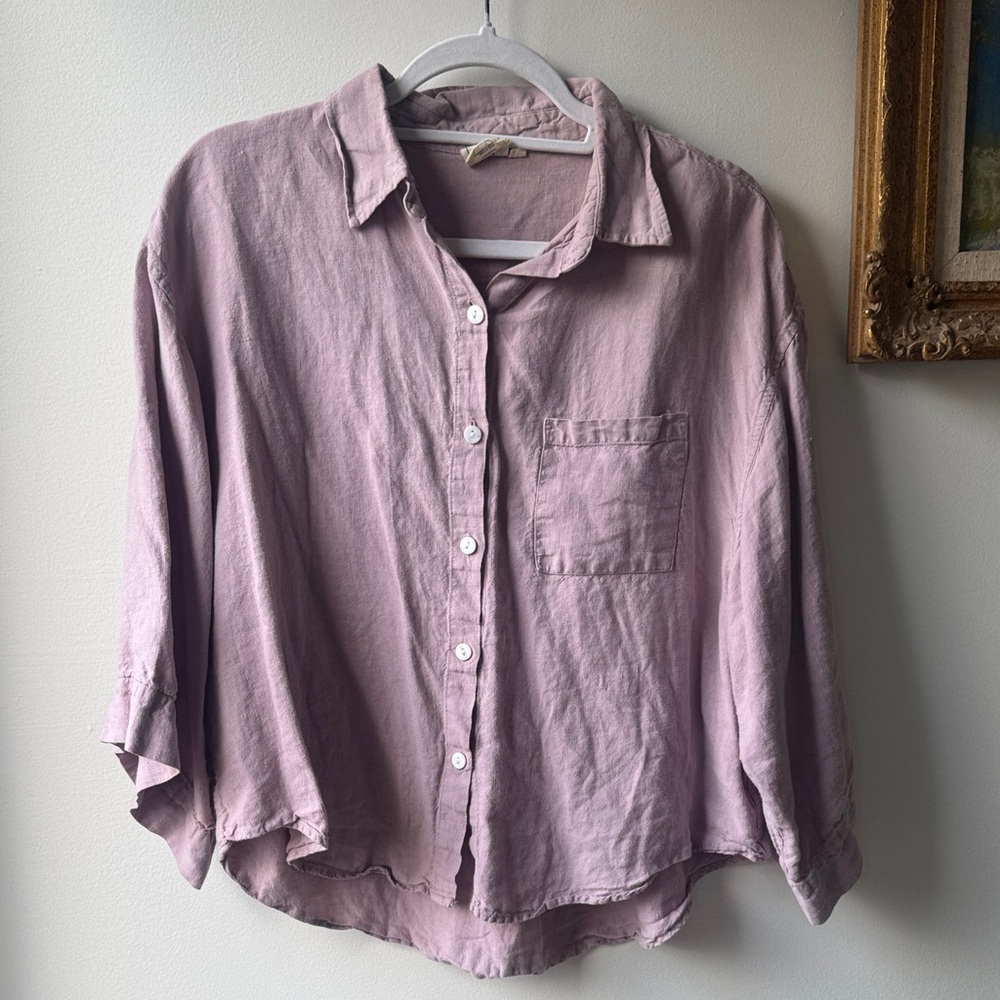 Deiji Studios wide sleeve linen button down